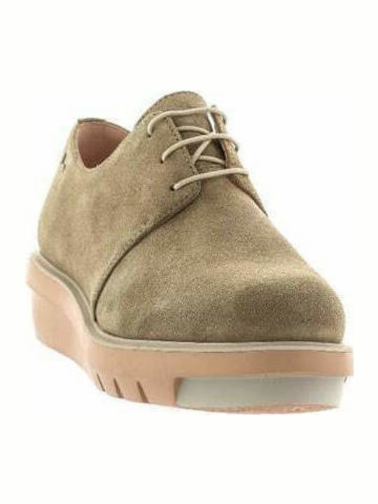 Marta Women's Leather Flatform Oxfords Green