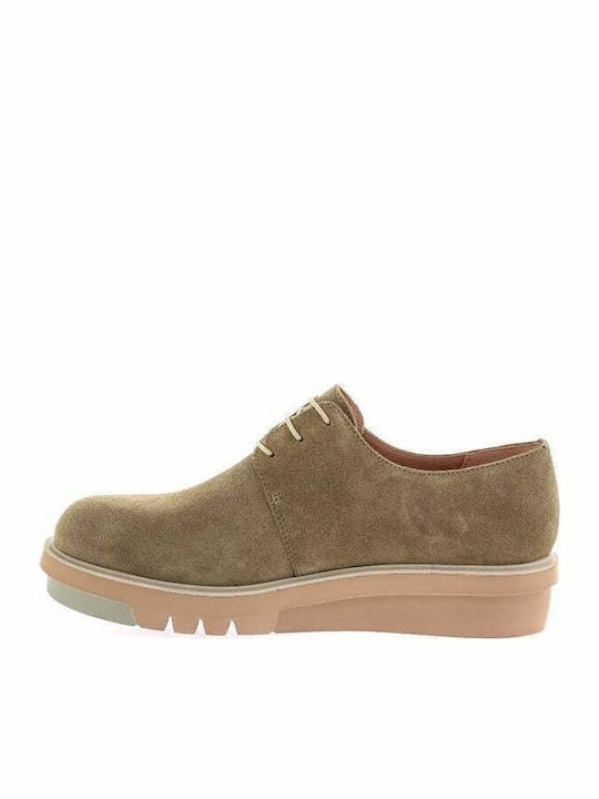 Marta Women's Leather Flatform Oxfords Green