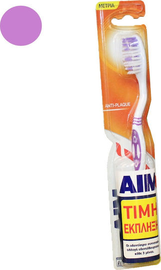 AIM Anti-Plaque Четка за зъби Medium Лилав