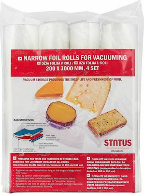 Status Grainy Vacuum Sealer Bag 200mm x 3m 4 Rolls