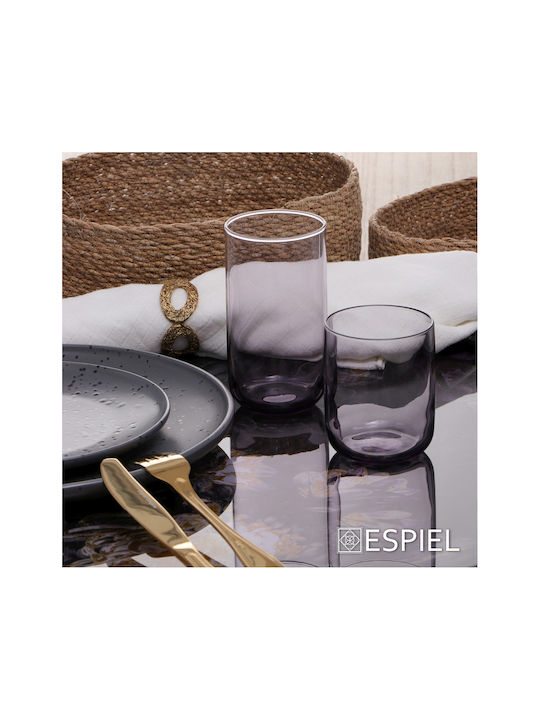 Espiel Iconic Ld Glass Water made of Glass in Purple Color 365ml 1pcs