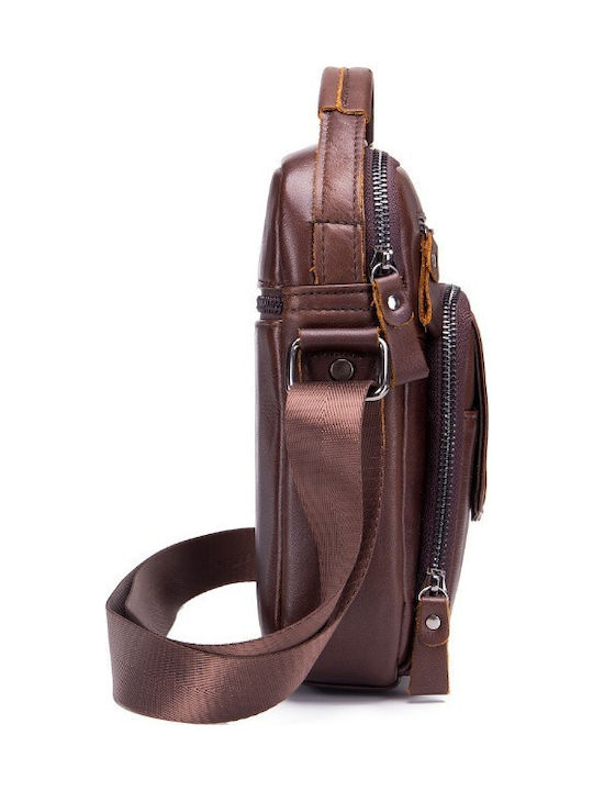 DJB-777 Leather Men's Bag Shoulder / Crossbody Brown