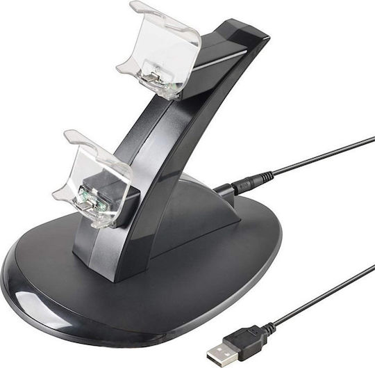 Stație de încărcare pentru 2 controllere PS4 cu iluminare LED Negru