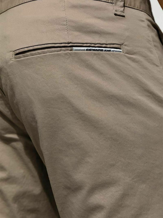 Trousers Chino Elastic in Regular Fit Beige