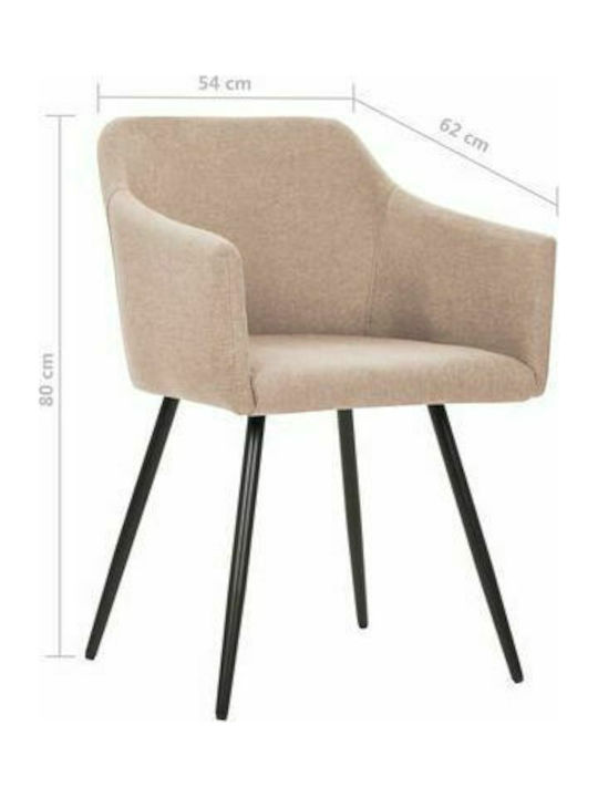 Scaune Sala de mese cu tapiserie textilă Taupe 4buc 54x62x80buc