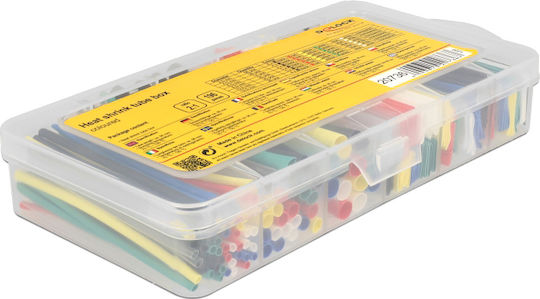 DeLock Heat-Shrink Tubing Case 196τμχ (2:1) Black 196pcs 20736