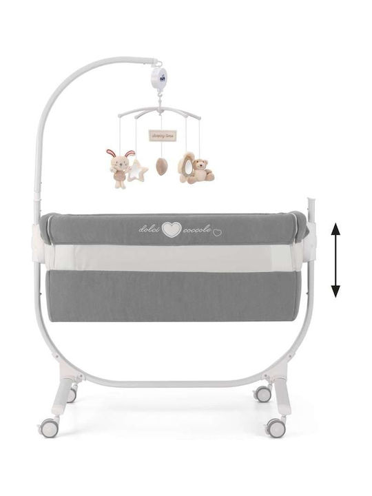 Cam Cradle with Mattress, Side Opening, and Wheels Gray