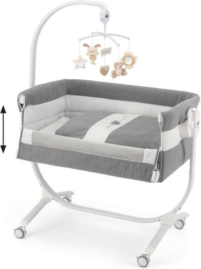 Cam Wiege mit Matratze, Seitlicher Öffnung und Rädern Gray