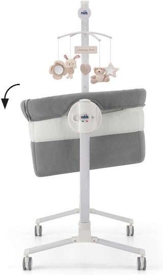 Cam Wiege mit Matratze, Seitlicher Öffnung und Rädern Gray
