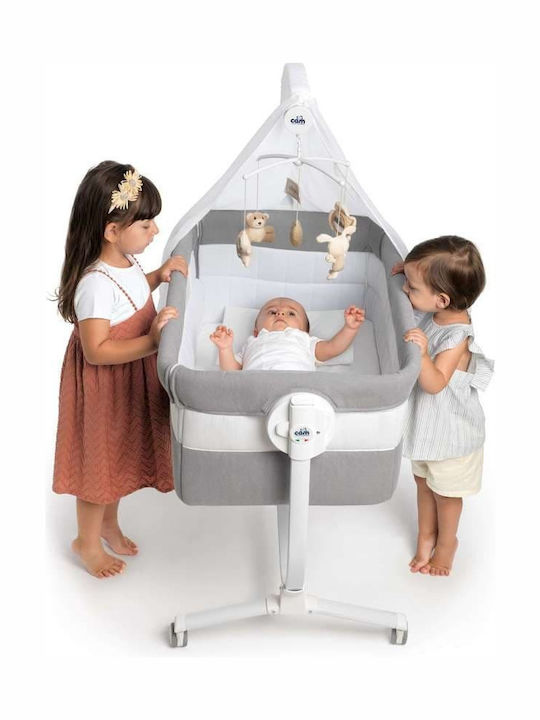 Cam Cradle with Mattress, Side Opening, and Wheels Gray