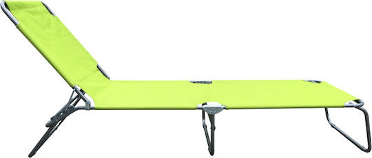 Epiplo-Fos Foldable Metallic Beach Sunbed Green 186x53x24cm