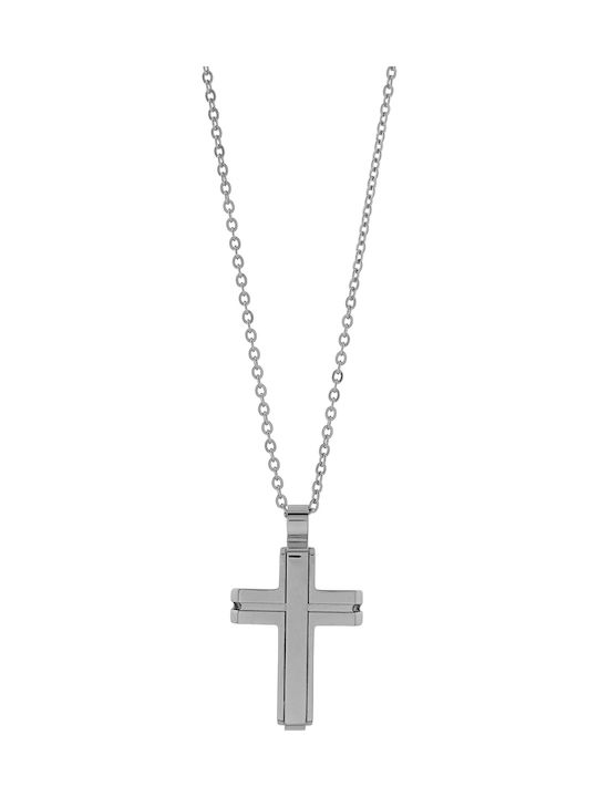 Visetti Herren Kreuz aus Stahl mit Kette