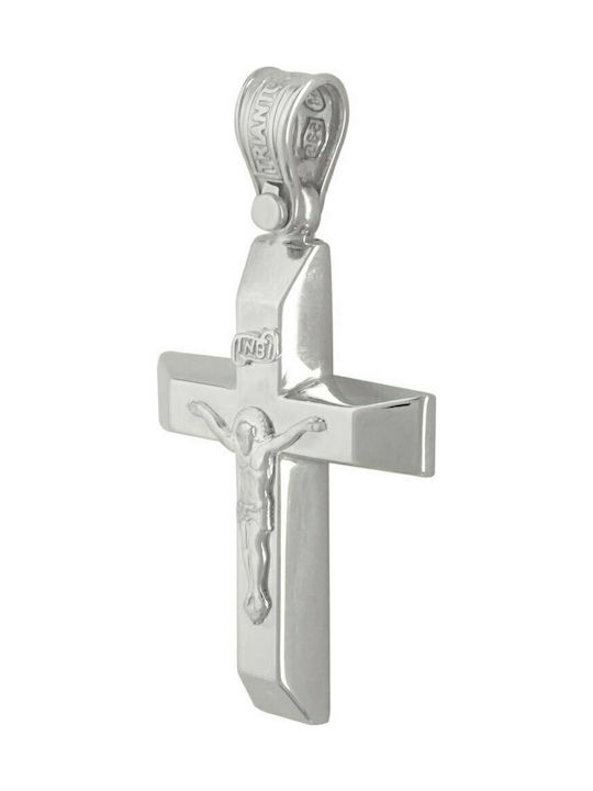 Triantos Men's White Gold Cross 14K