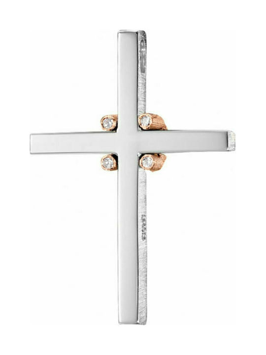 Triantos White Gold Cross 18K