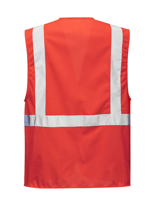 Portwest Bărbați Vestă de siguranță cu benzi reflectorizante Roșu Portwest Bărbați Vestă de siguranță cu benzi reflectorizante Roșu