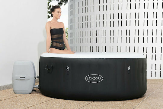Bestway Piscină Rotundă 669lt Gonflabilă Cu Hidromasaj Neagră