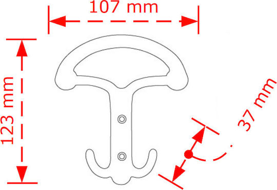 Viobrass 110 Agățătoare De Perete Metalică Nichel Mat 2 Compartimente 10.7x3.7x12.3cm Viobrass 110 Agățătoare De Perete Metalică Nichel Mat 2 Compartimente 10.7x3.7x12.3cm