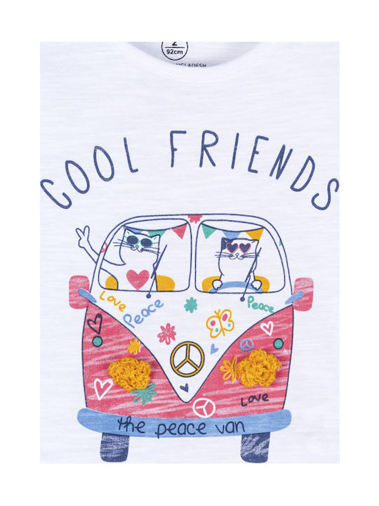 Losan Kinder-T-Shirt Weiß Cool Friends