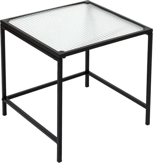 Square Zigon Nesting Glass Transparent Black 2 Pieces M45xW45xH50cm