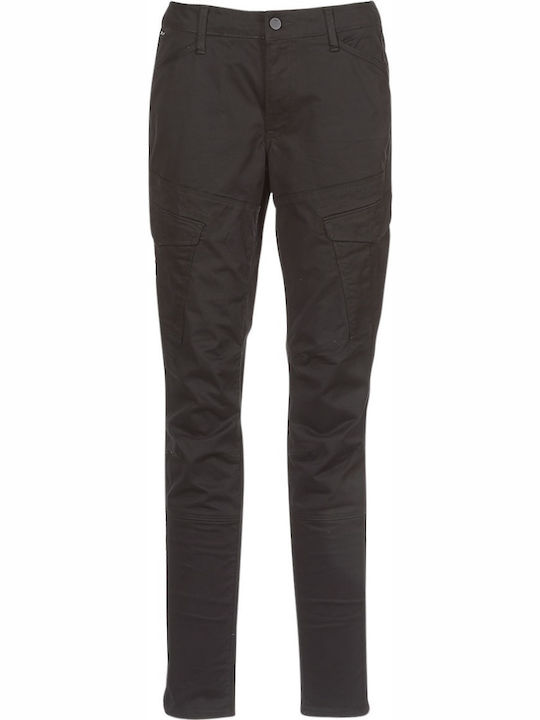 Damen Stoff Cargo Hose in Skinny Fit Schwarz