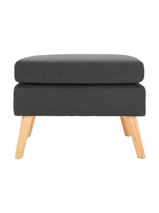 Stool Footstool Upholstered with Fabric Dark Grey 54x54x43.5cm