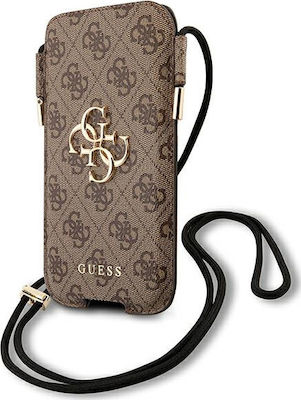 Guess 4G Metal Logo Sock & Pouch up to 6.1" Brown