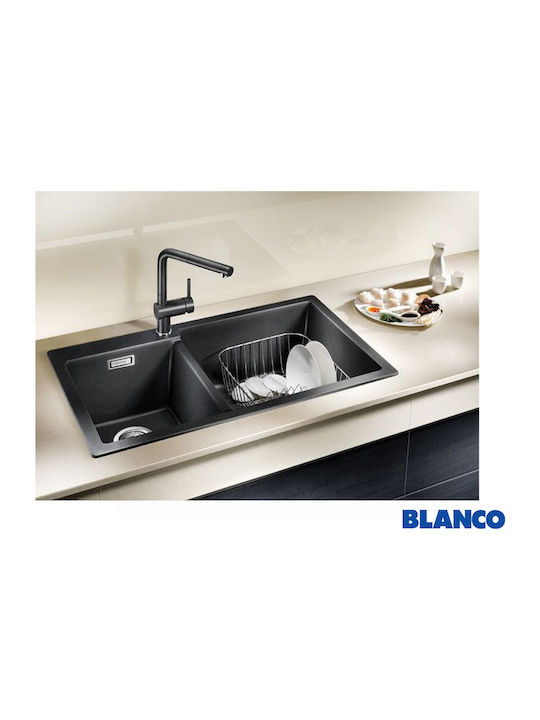 Blanco Pleon 9 Ένθετος Νεροχύτης Δεξιός από Συνθετικό Γρανίτη Μ86xΠ50cm Tartufo