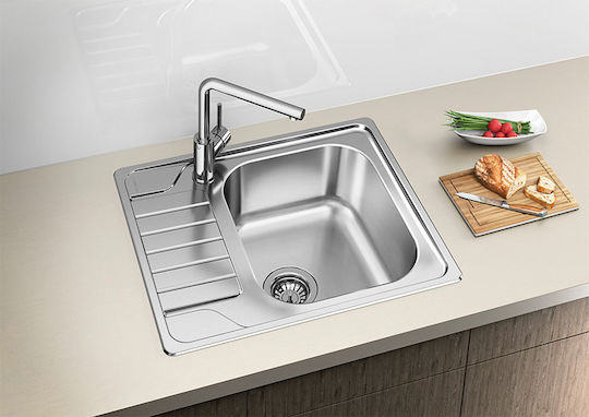 Blanco Dinas 45 S Mini Ένθετος Inox Brushed Μ60.5xΠ50cm Ασημί