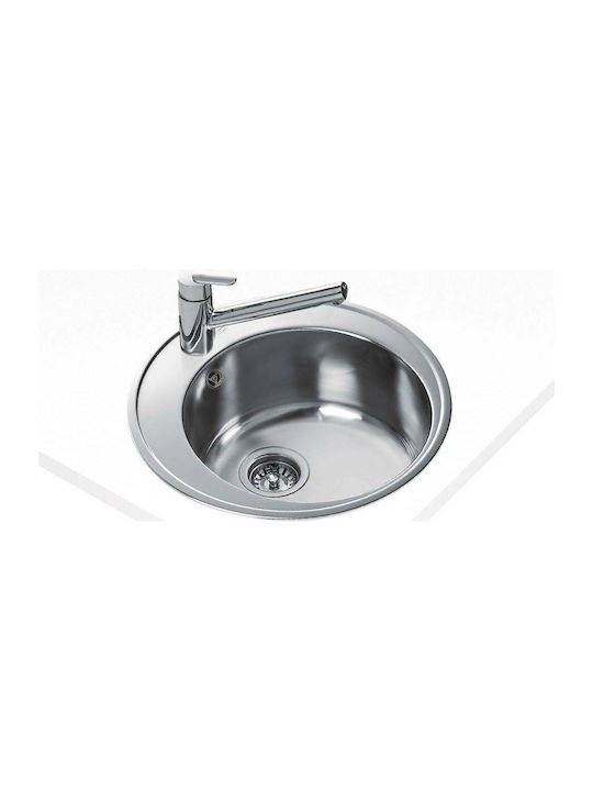 Teka Centroval 1C Ένθετος Νεροχύτης Inox Σαγρέ Μ51xΠ51cm Ασημί