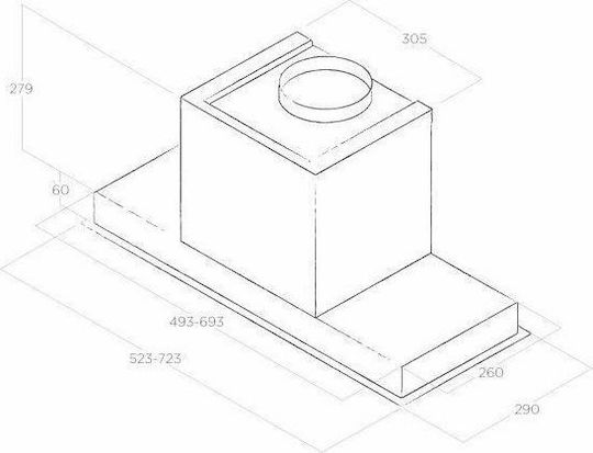 Elica Hidden 2.0 IXGL/A/72 Μηχανισμός Απορρόφησης 72cm Inox