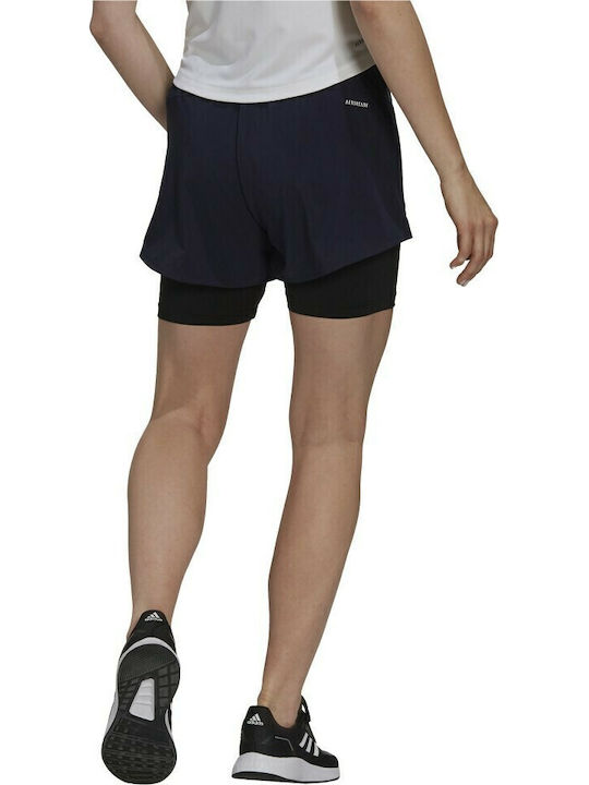 adidas Primeblue Designed To Move 2-in-1 Women's Activewear Shorts Legend Ink