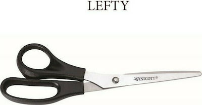 Westcott Buero E-31182 Scissors Left-Handers 20.4cm with Stainless Steel Blade Black