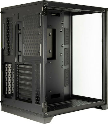 Inter-Tech C-702 Diorama Gaming Midi Tower Computer Case with Window Panel Black