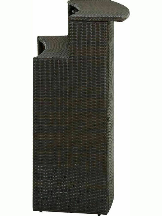 Outdoor Bar Free Standing Rattan Table Brown 120x55x110cm