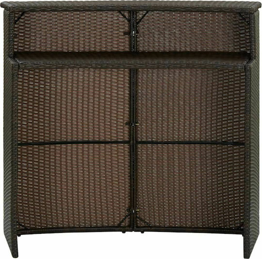 Outdoor Bar Free Standing Rattan Table Brown 120x55x110cm