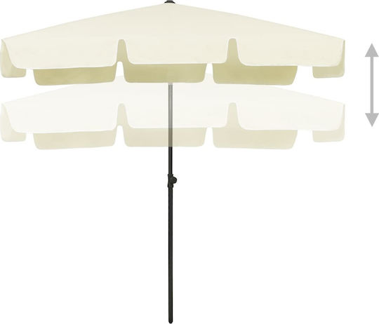vidaXL Folding Beach Umbrella Diameter 2m with UV Protection Yellow vidaXL