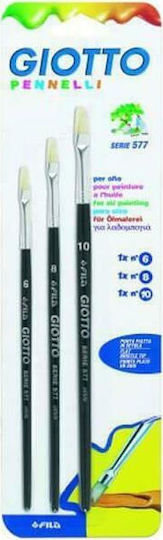 Giotto Serie 557 Plaque Paint Brush Σετ Blister No0 / No2 / No4