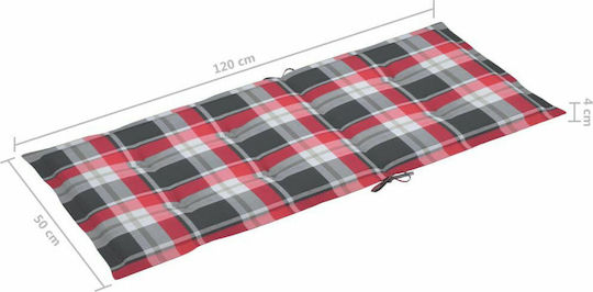 Scaun de exterior Lemn Acacia / Red cu pernă 3buc 57x69x111cm
