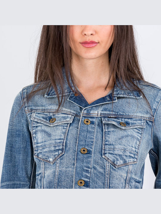 Kurz Damen Jeansjacke Blau
