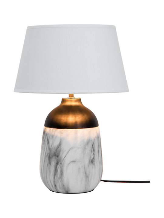Viokef Regina Ceramic Table Lamp for Socket E14 with White Shade and Base