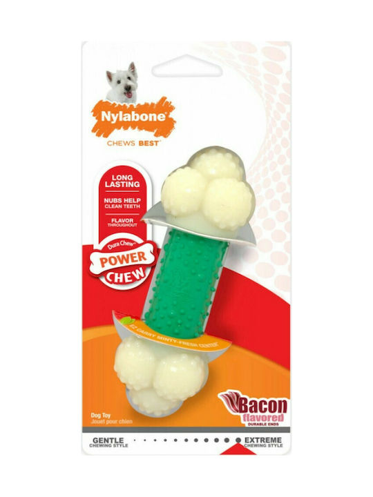 Nylabone Power Double Action Hundespielzeug Knochen Kauartikel aus Gummi Mittel Grünes