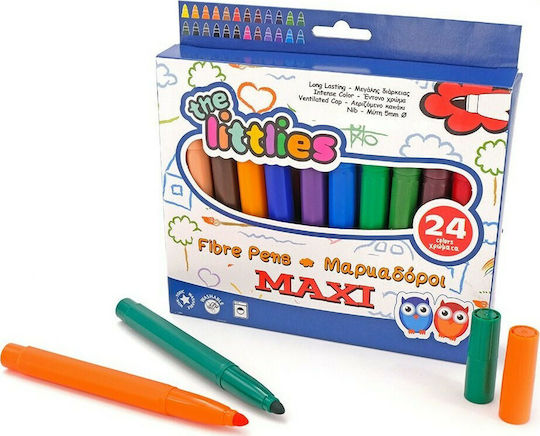 The Littlies Fibre Pens Lavabili Markere de Desen Groși Set 24buc