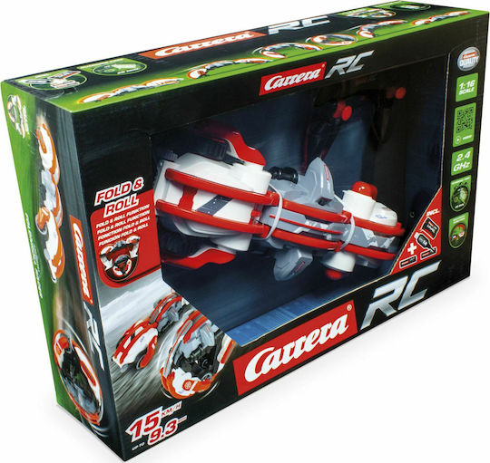 Carrera Fold N Roll Racer Τηλεκατευθυνόμενο Αυτοκίνητο Stunt Λευκό