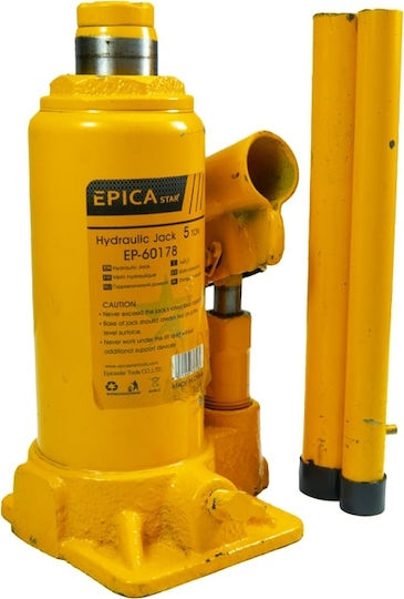 Epica Star Hydraulic Bottle Jack with Lifting Capacity up to 34cm and Weight Capacity up to 5 Tons