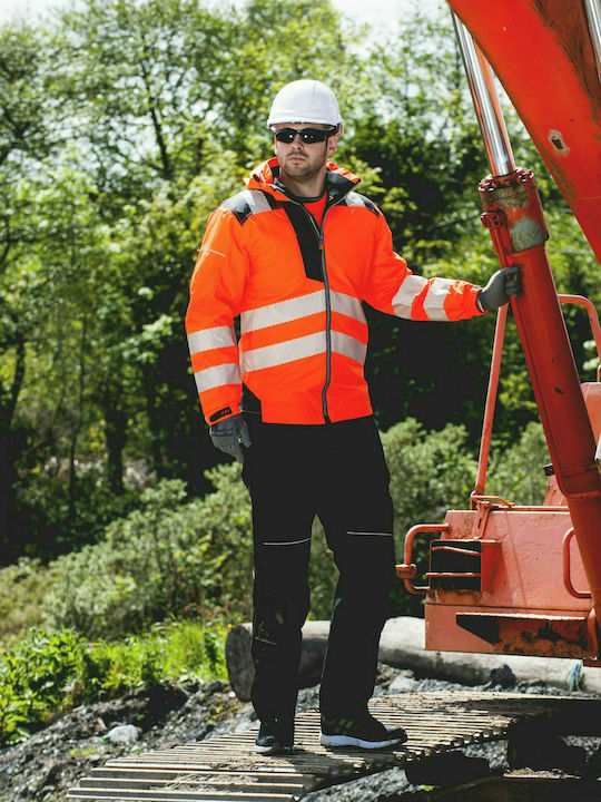 Portwest Μπουφάν Εργασίας Ανακλαστικό Softshell με Αφαιρούμενη Επένδυση και Αποσπώμενη Κουκούλα Πορτοκαλί