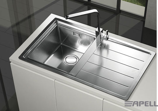 Apell Linear Plus LNP1001 L LNP1001-110L Десни Drop-In Мивка Inox Сатен Ш100xД50см Сребрист