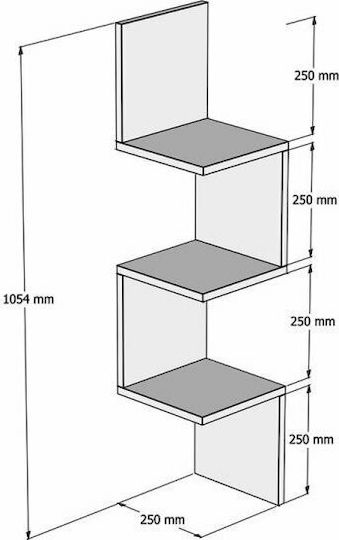Corner Shelf Insta White 25x25x105.5cm