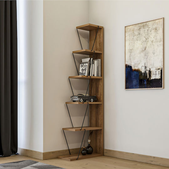 Bibliothek A-g Tlos Walnut / Black 50x22x150cm