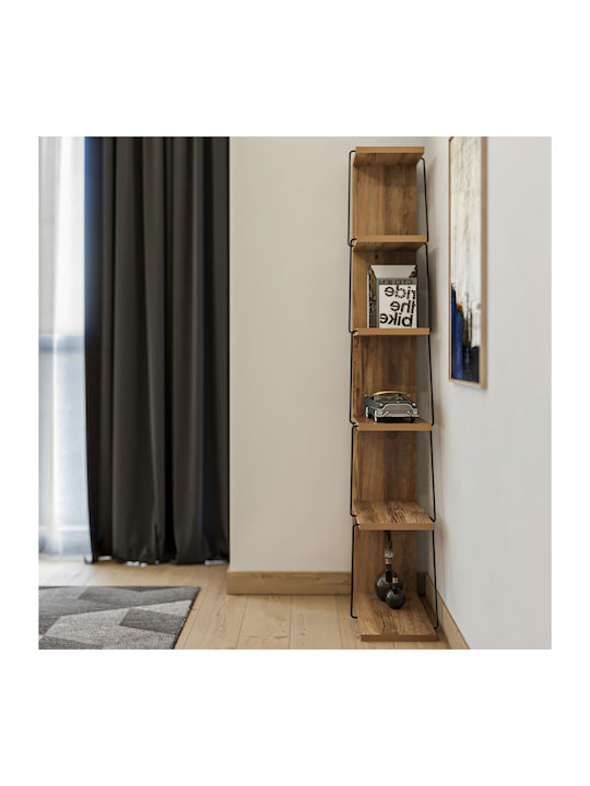 Bibliotecă A-g Tlos Nuc / Negru 50x22x150cm