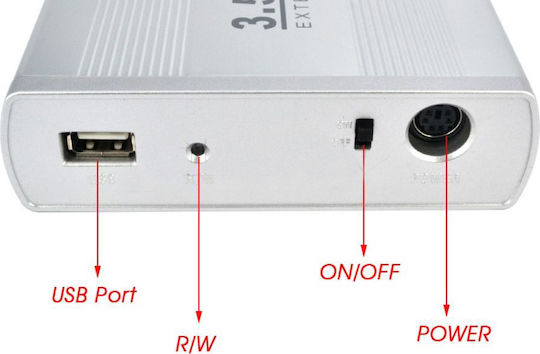 Θήκη για Σκληρό Δίσκο 3.5" IDE με σύνδεση USB 2.0 σε Ασημί χρώμα